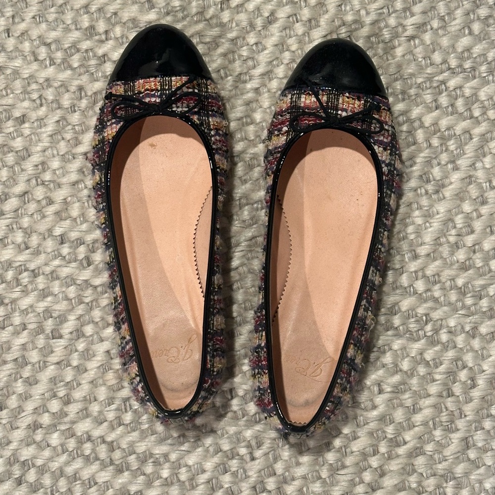 J. Crew Multicolor Tweed Ballet Flats